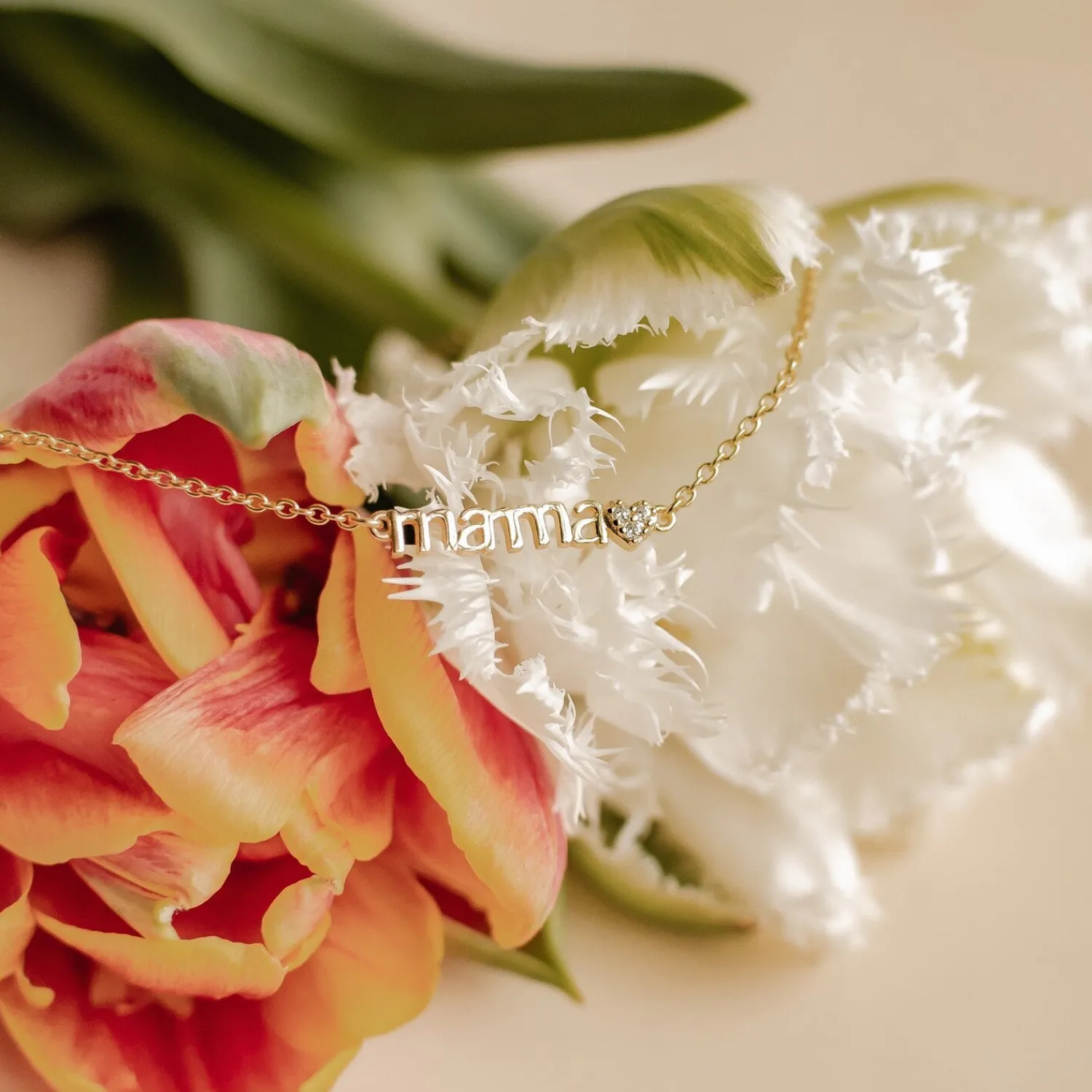 Filigrane Ketten | Hey Happiness Love Mama Halskette aus Sterlingsilber