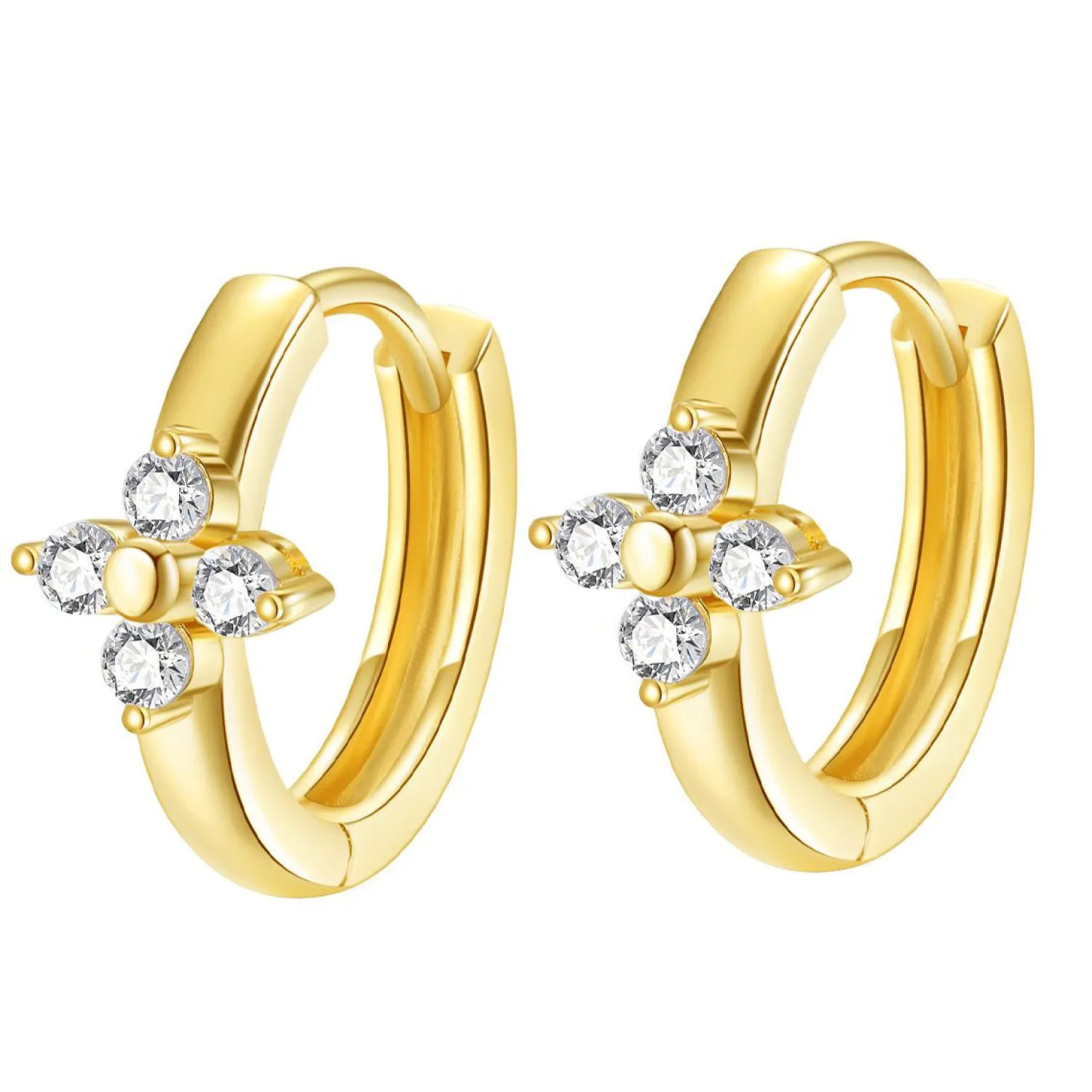 Huggie Ohrringe | Hey Happiness Luck Huggie Creolen Ohrringe 14K Gold