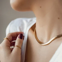 Statement Ketten | Hey Happiness Massive Schlangenkette in Gold
