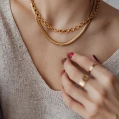 Statement Ketten | Hey Happiness Massive Schlangenkette in Gold