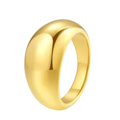 Auffällige Ringe | Hey Happiness Massiver Kuppelring aus Edelstahl Gold