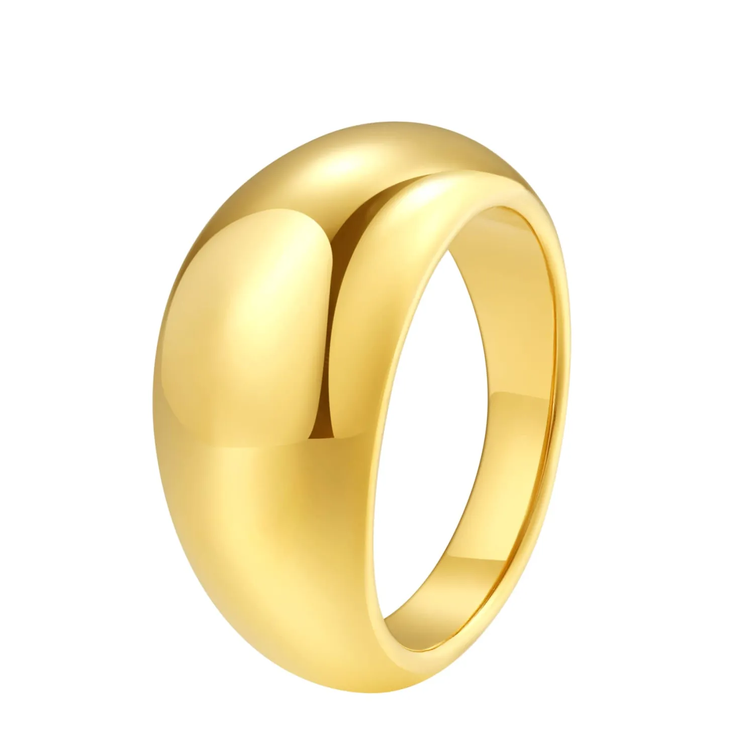 Auffällige Ringe | Hey Happiness Massiver Kuppelring aus Edelstahl Gold