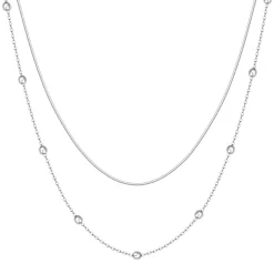 Filigrane Ketten | Hey Happiness Mehrreihige Kette Kügelchen Silber Silver