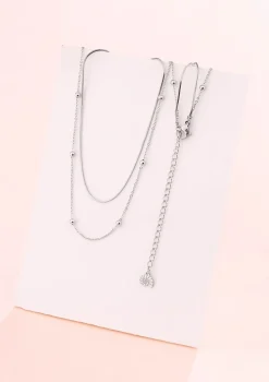 Filigrane Ketten | Hey Happiness Mehrreihige Kette Kügelchen Silber Silver