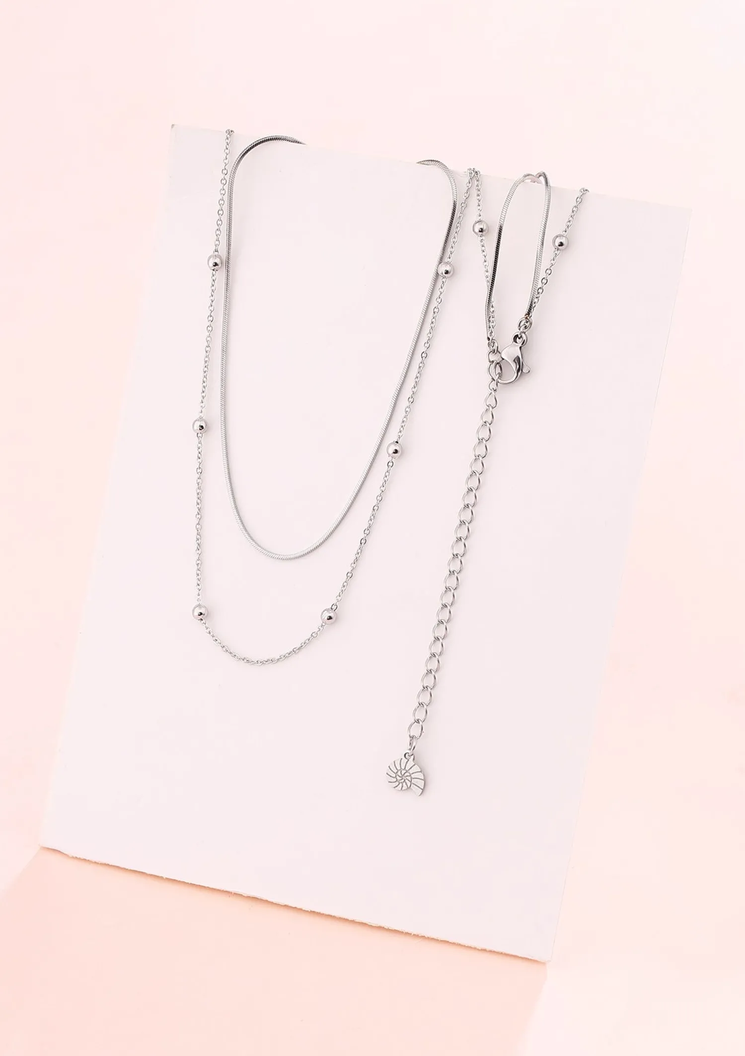Filigrane Ketten | Hey Happiness Mehrreihige Kette Kügelchen Silber Silver