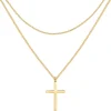 Filigrane Ketten | Hey Happiness Mehrreihige Kette Kreuz in farbe Gold