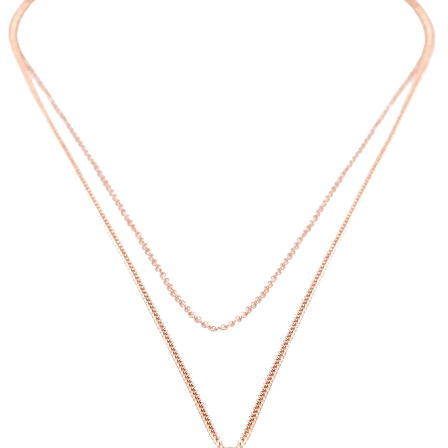 Filigrane Ketten | Hey Happiness Mehrreihige Kette Kreuz in Rosegold Rose Gold