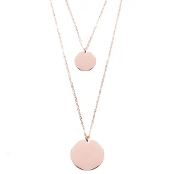 Filigrane Ketten | Hey Happiness Mehrreihige Kette mit Kreis Anhängern in Rosegold Rose Gold