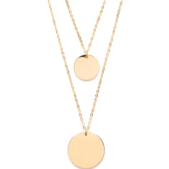 Filigrane Ketten | Hey Happiness Mehrreihige Kette mit Kreis Anhängern in farbe Gold