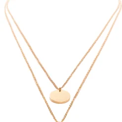 Filigrane Ketten | Hey Happiness Mehrreihige Kette mit Kreis Anhängern in farbe Gold