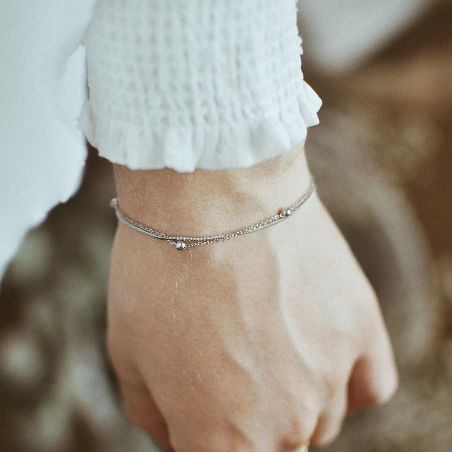Ketten Armbänder | Hey Happiness Mehrreihiges Armband Kügelchen Silber Silver