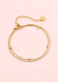 Ketten Armbänder | Hey Happiness Mehrreihiges Armband Kügelchen Gold