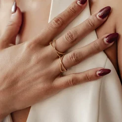 Schlichte Ringe | Hey Happiness Meridian Ring Sterlingsilber in Gold