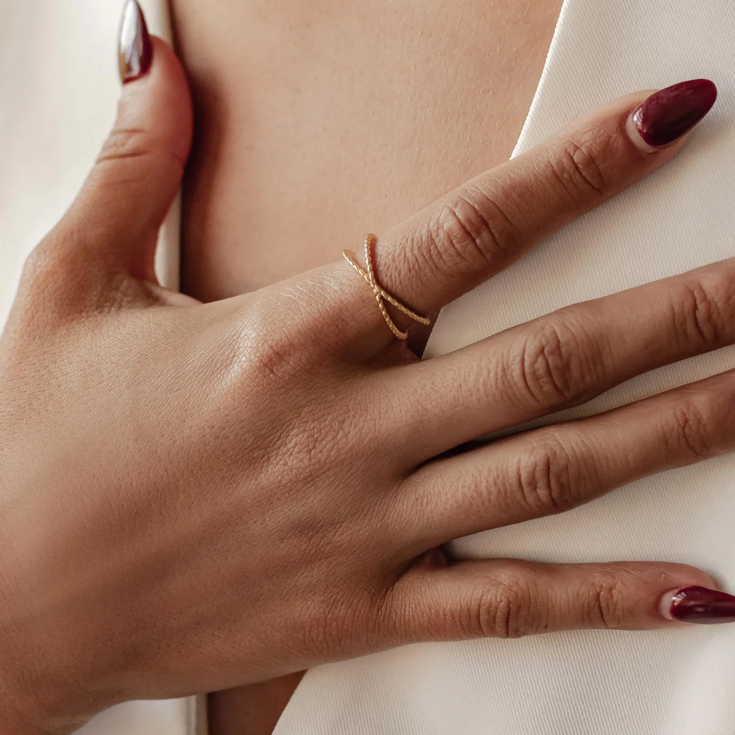 Schlichte Ringe | Hey Happiness Meridian Ring Sterlingsilber in Gold
