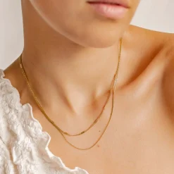 Filigrane Ketten | Hey Happiness Mix von Kabelkette und Kugelkette in Gold