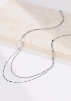 Filigrane Ketten | Hey Happiness Mix von Kabelkette und Kugelkette in Silber Silver