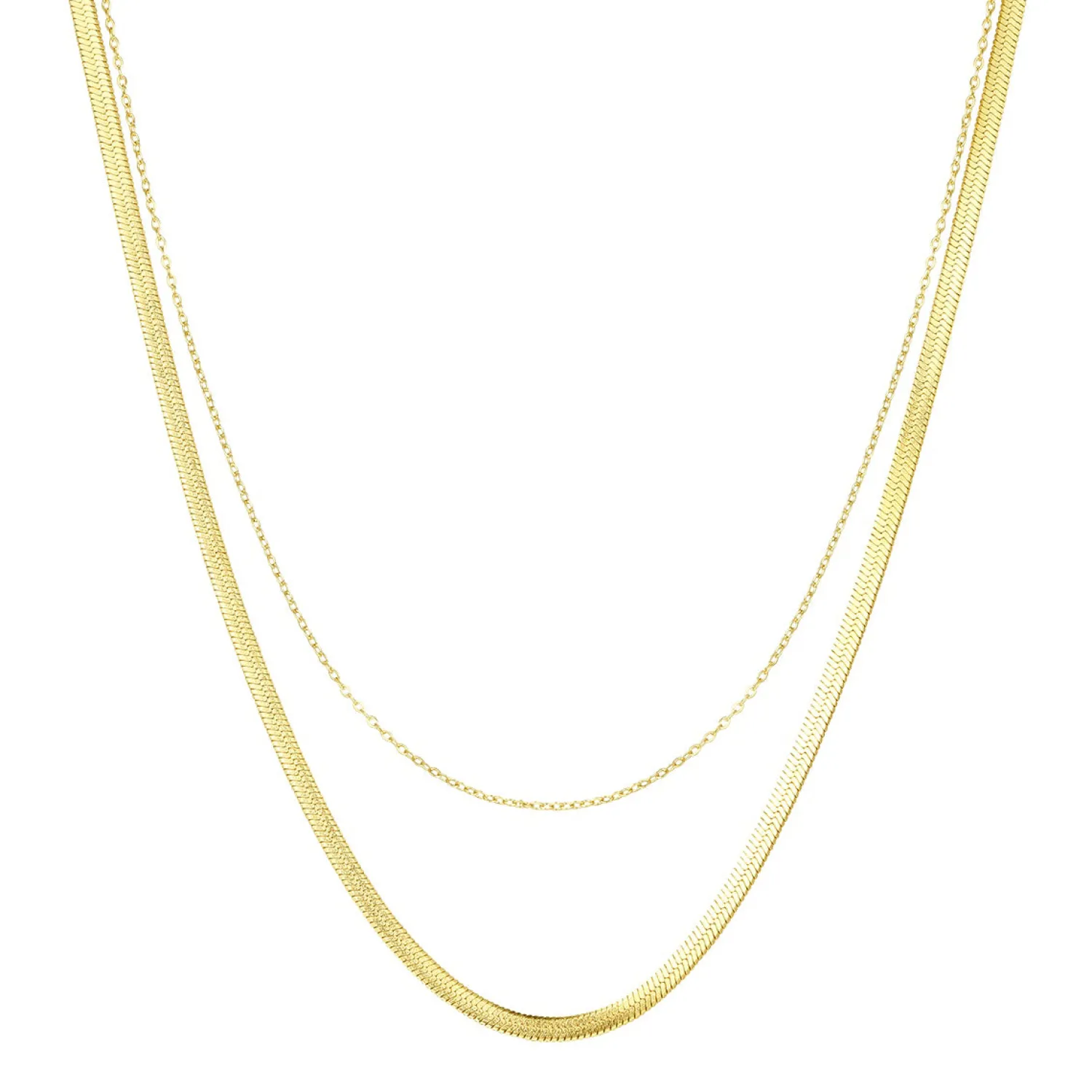 Filigrane Ketten | Hey Happiness Mix von Schlangenkette und Kabelkette in Gold