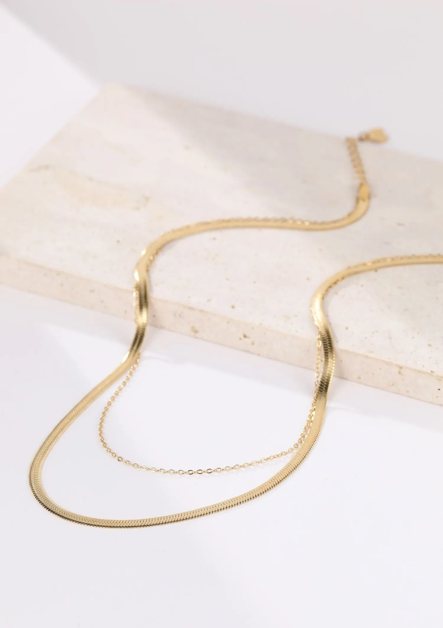 Filigrane Ketten | Hey Happiness Mix von Schlangenkette und Kabelkette in Gold