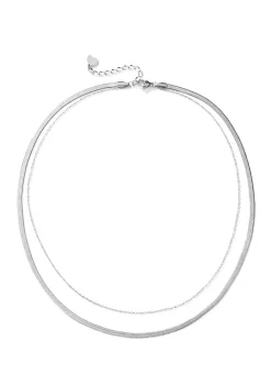 Filigrane Ketten | Hey Happiness Mix von Schlangenkette und Kabelkette in Silber Silver