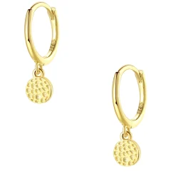 Huggie Ohrringe | Hey Happiness Münze Huggie Ohrringe Sterlingsilber Vermeil Gold