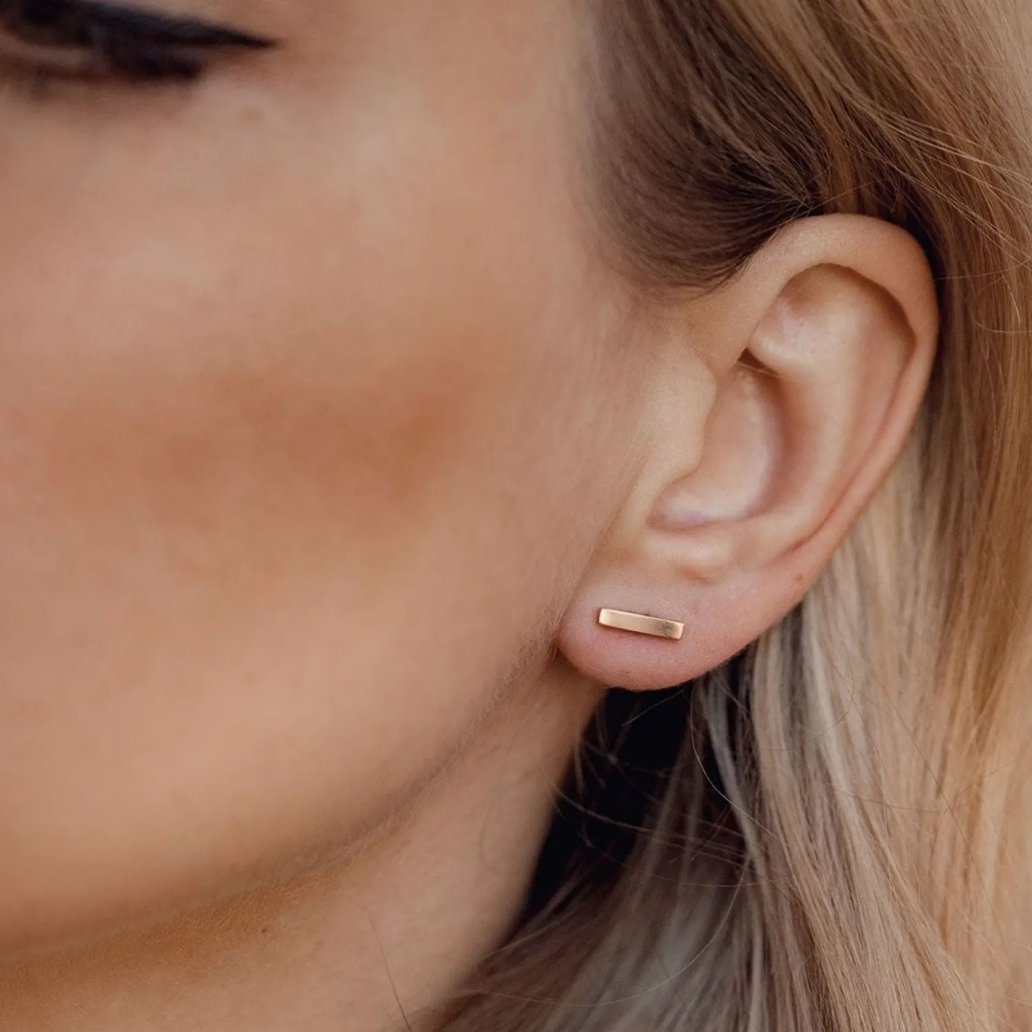 Ohrstecker | Hey Happiness Modische Linie Bar Ohrringe in Roségold Rose Gold