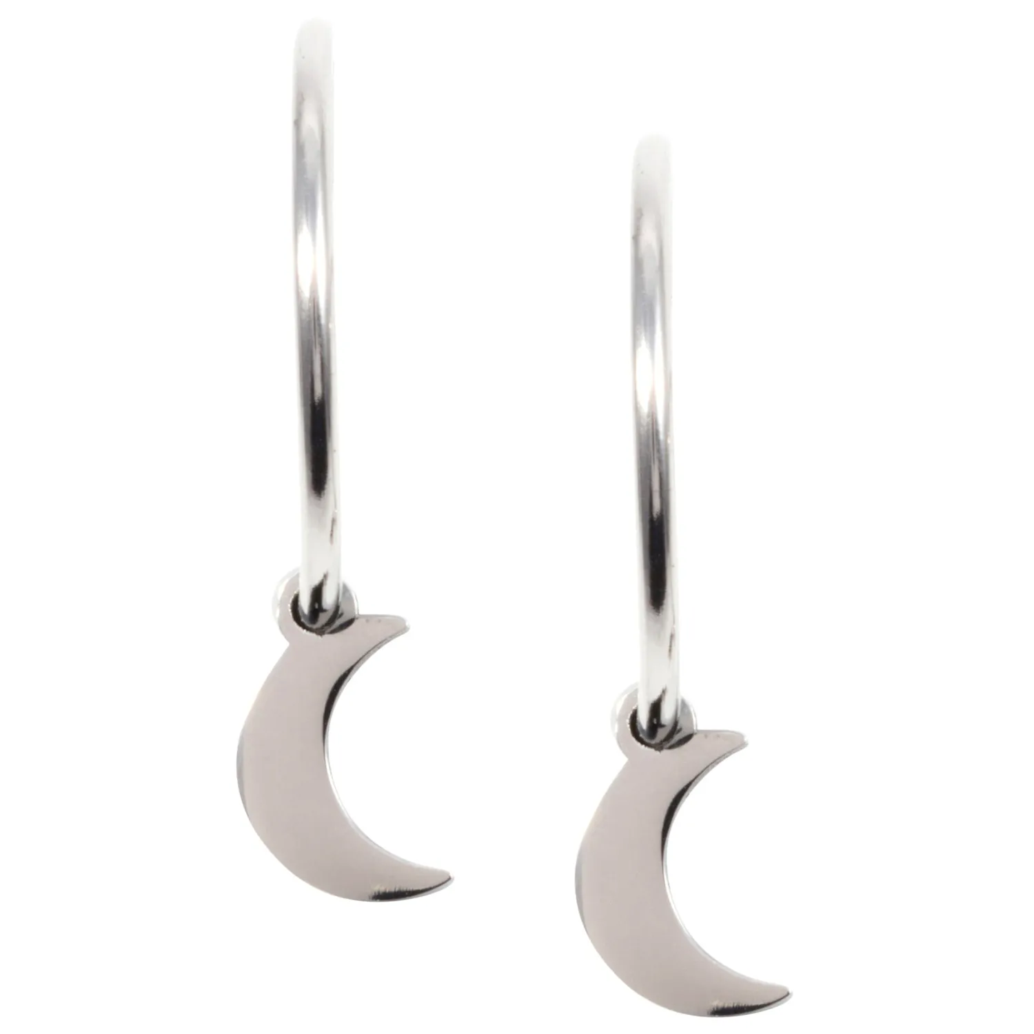Creolen | Hey Happiness Mond Creolen in Silberfarbe Silver