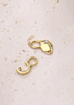Creolen | Hey Happiness Mond und Planet Charm Creolen aus Sterlingsilber in Gold