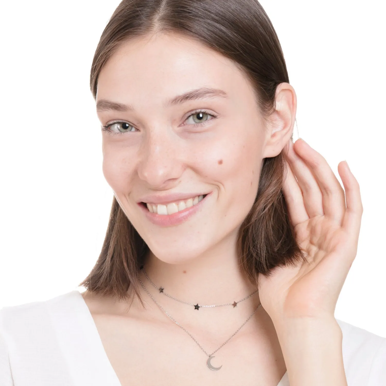 Necklace Sets | Hey Happiness Mond und Stern Schmuckset Ketten in Silberfarbe Silver