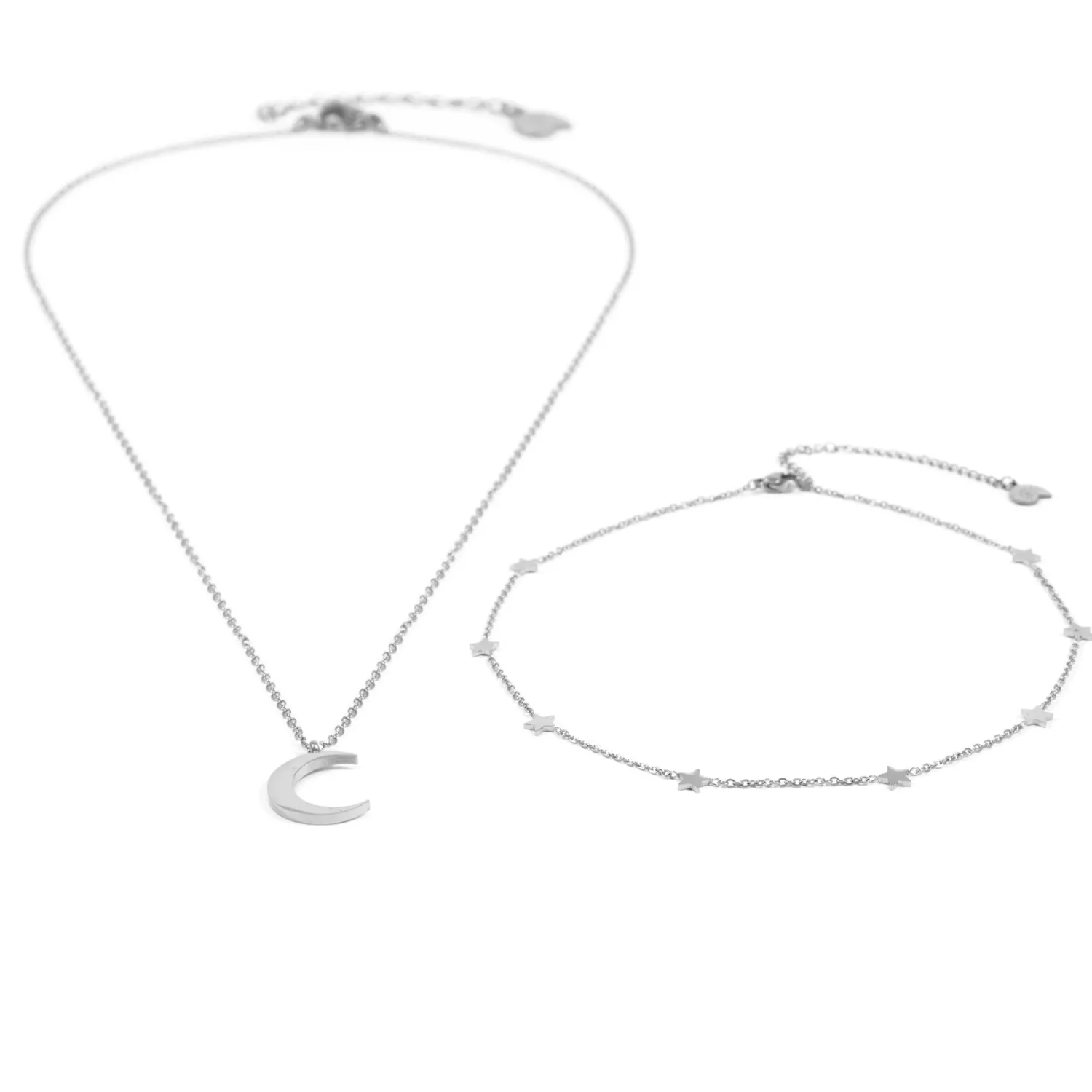 Necklace Sets | Hey Happiness Mond und Stern Schmuckset Ketten in Silberfarbe Silver