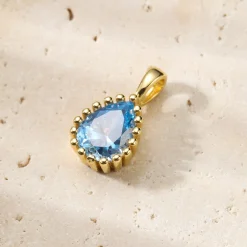 Filigrane Ketten | Hey Happiness März Aquamarin Geburtsstein Halskette Sterlingsilber