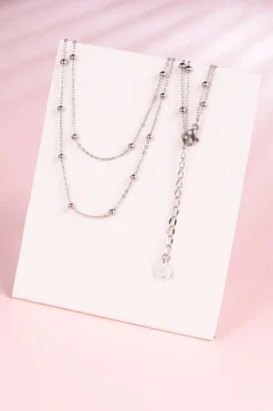 Necklace Sets | Hey Happiness Multilayer Ketten Set in Silber Silver