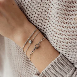 Charm Armbänder | Hey Happiness Muschelschale Herz Armband in Silberfarbe Silver