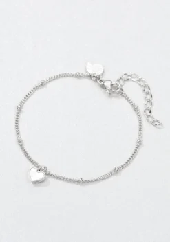 Charm Armbänder | Hey Happiness Muschelschale Herz Armband in Silberfarbe Silver
