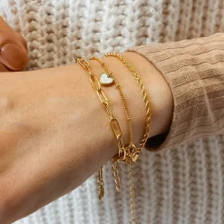 Charm Armbänder | Hey Happiness Muschelschale Herz Armband in farbe Gold