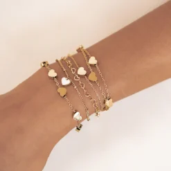 Charm Armbänder | Hey Happiness Muschelschale Herz Armband in farbe Gold