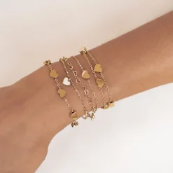 Charm Armbänder | Hey Happiness Muschelschale Herz Armband in farbe Gold