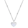 Filigrane Ketten | Hey Happiness Muschelschale Herz Kette in Silberfarbe Silver
