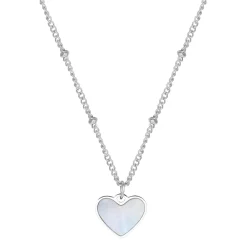 Filigrane Ketten | Hey Happiness Muschelschale Herz Kette in Silberfarbe Silver