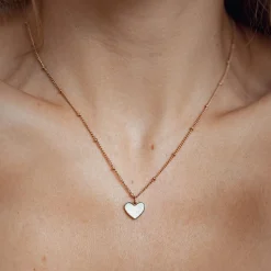 Filigrane Ketten | Hey Happiness Muschelschale Herz Kette in Rosegold Rose Gold