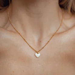 Filigrane Ketten | Hey Happiness Muschelschale Herz Kette in farbe Gold
