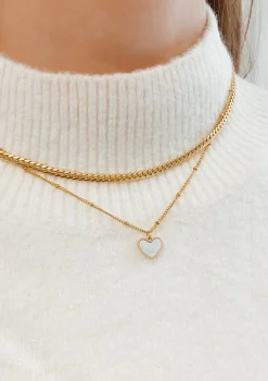 Filigrane Ketten | Hey Happiness Muschelschale Herz Kette in farbe Gold