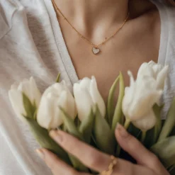 Filigrane Ketten | Hey Happiness Muschelschale Herz Kette in farbe Gold