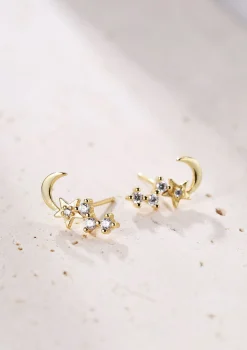 Ohrstecker | Hey Happiness Nachthimmel Ohrstecker aus Sterlingsilber in Gold