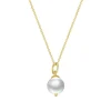 Filigrane Ketten | Hey Happiness New Beginnings Perlenanhänger Halskette 14K Gold