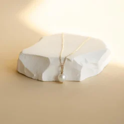 Filigrane Ketten | Hey Happiness New Beginnings Perlenanhänger Halskette 14K Gold