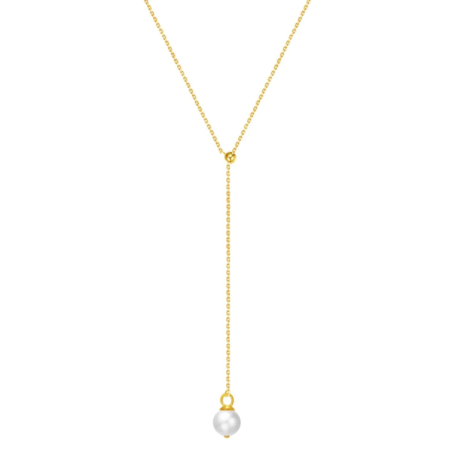 Lariat Necklaces | Filigrane Ketten | Hey Happiness New Beginnings Perlenkette 585 Gold