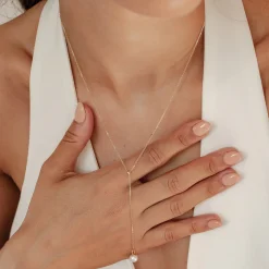 Lariat Necklaces | Filigrane Ketten | Hey Happiness New Beginnings Perlenkette 585 Gold