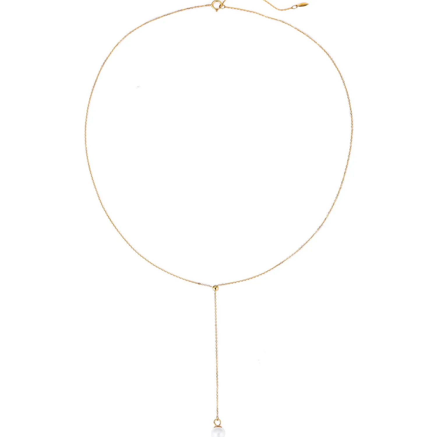Lariat Necklaces | Filigrane Ketten | Hey Happiness New Beginnings Perlenkette 585 Gold