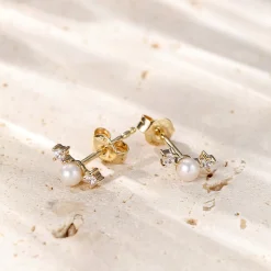 Ohrstecker | Hey Happiness New Beginnings Perlenohrstecker 585 Gold