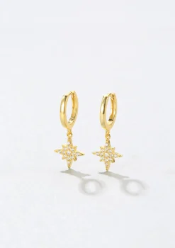 Huggie Ohrringe | Hey Happiness Nordstern Huggies Creolen Sterlingsilber in Gold